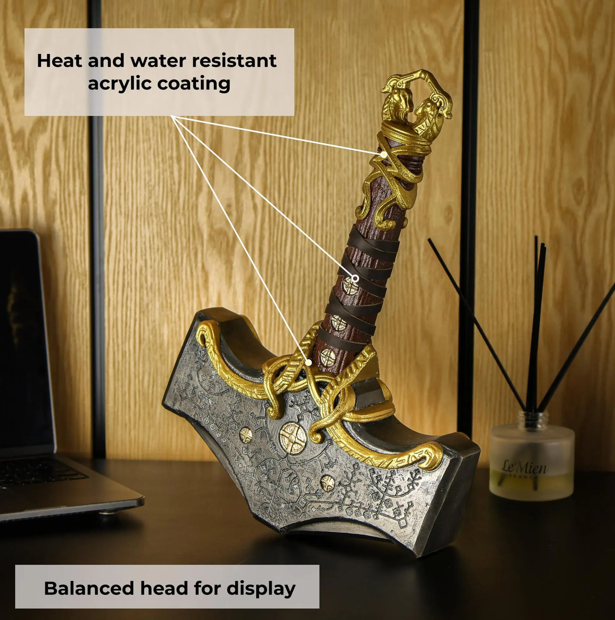 Mjolnir solid steel Hammer 26.45lb with glow-in-the-dark runes