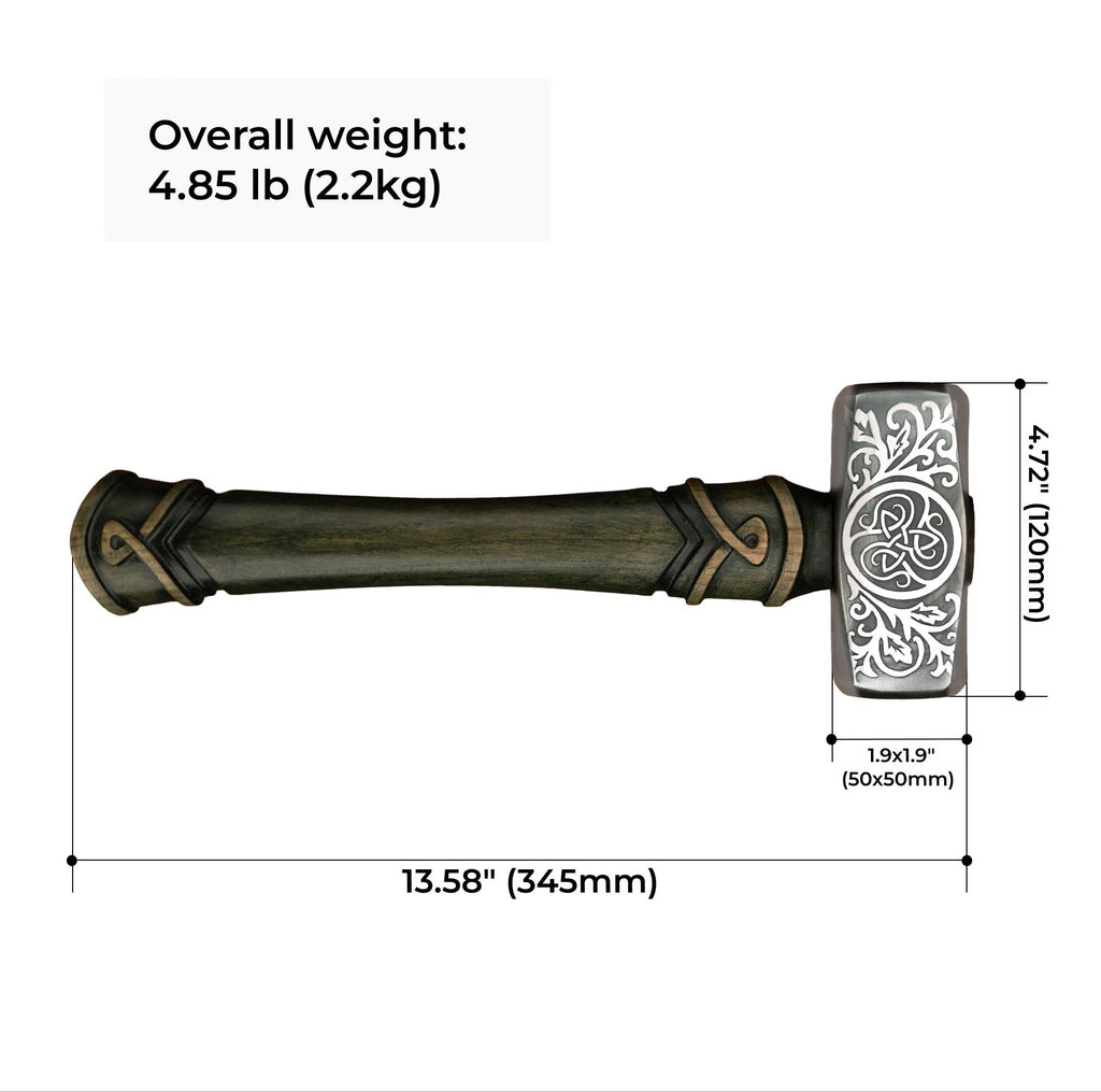 Engraved Hammer Druid Gift with Triskelion Symbol