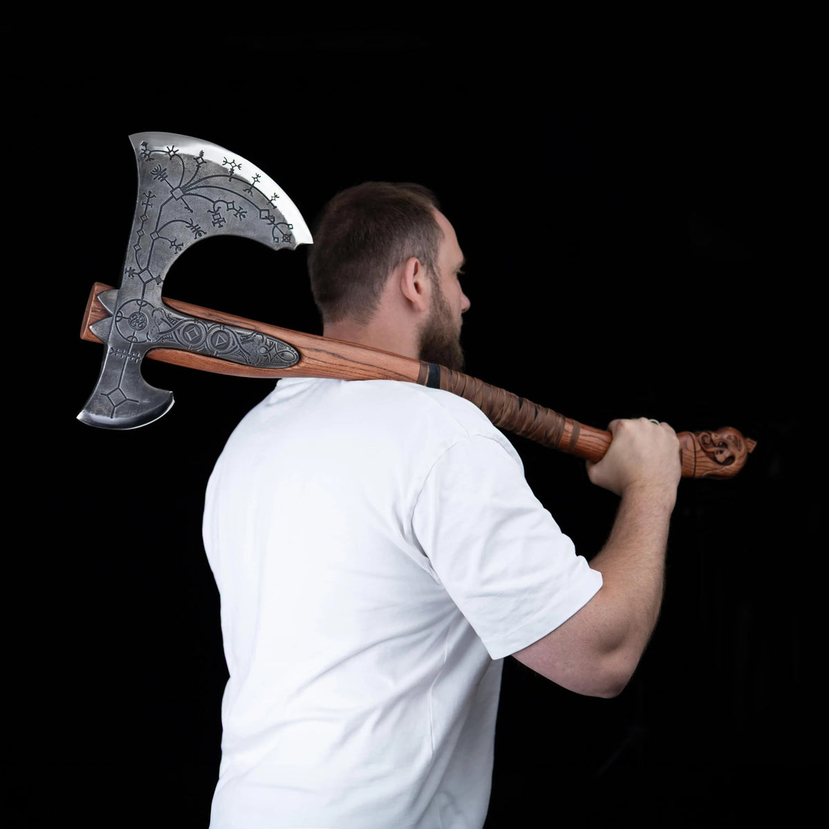 Leviathan Axe High Carbon Steel, Kratos Metal Axe Handcrafted