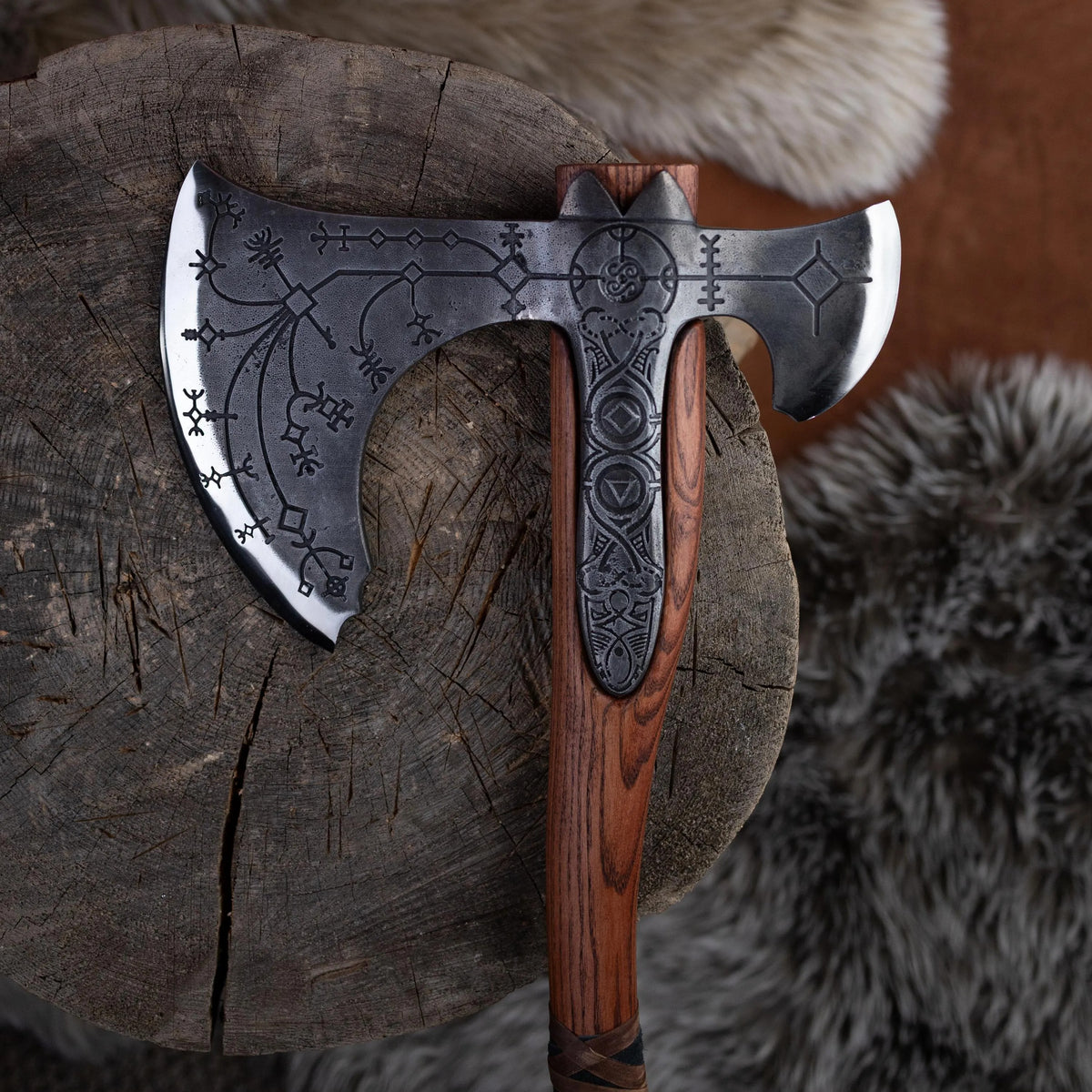 Leviathan Axe High Carbon Steel, Kratos Metal Axe Handcrafted