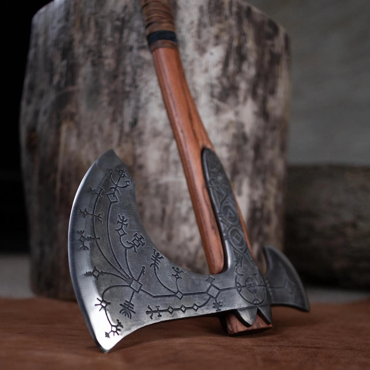 Leviathan Axe High Carbon Steel, Kratos Metal Axe Handcrafted