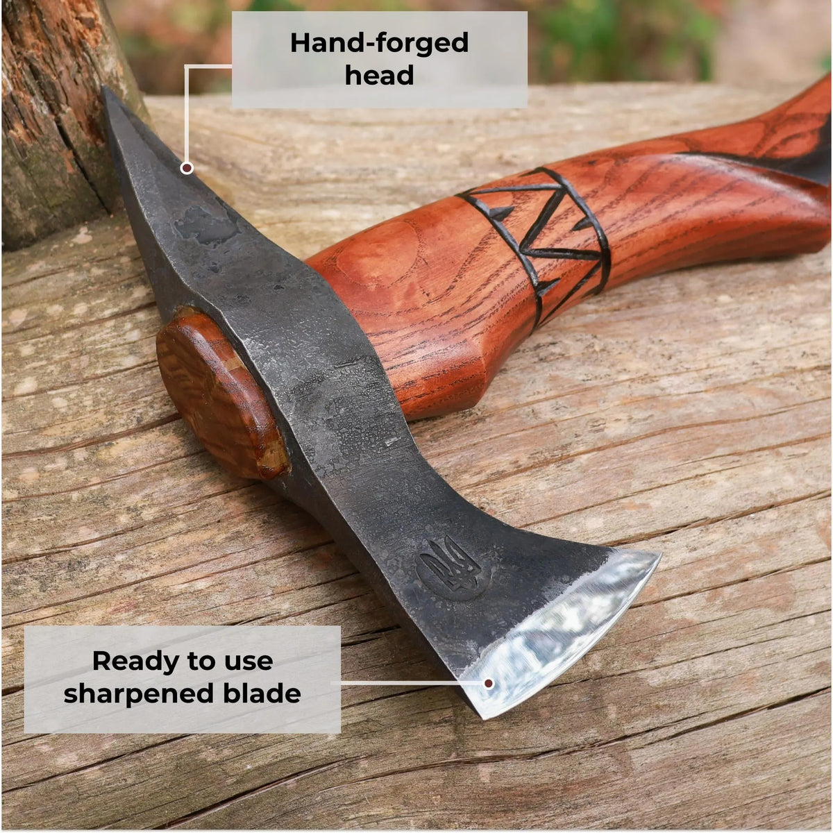 Indian Tomahawk Tribal Axe Custom Engraved: Functional Hatchet with Sheath