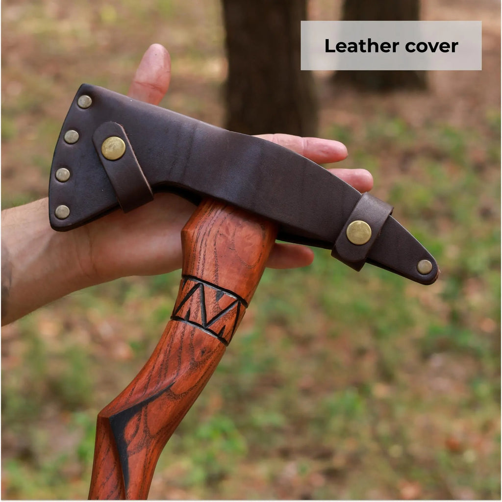 Indian Tomahawk Tribal Axe Custom Engraved: Functional Hatchet with Sheath