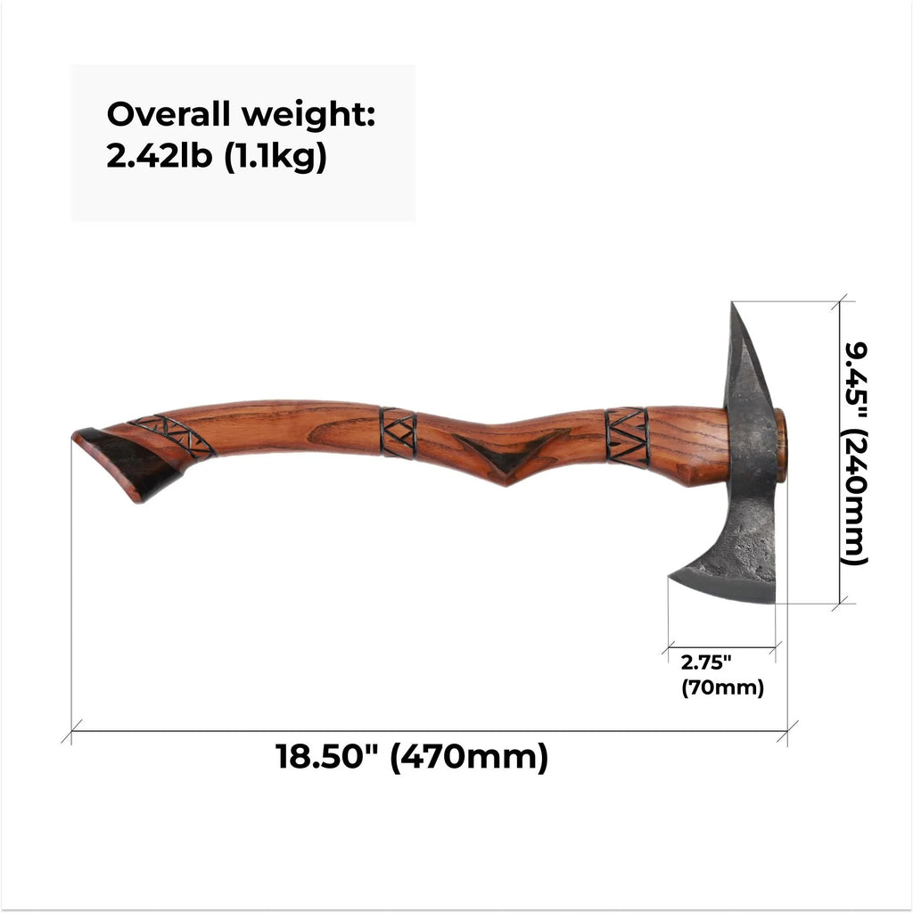Indian Tomahawk Tribal Axe Custom Engraved: Functional Hatchet with Sheath