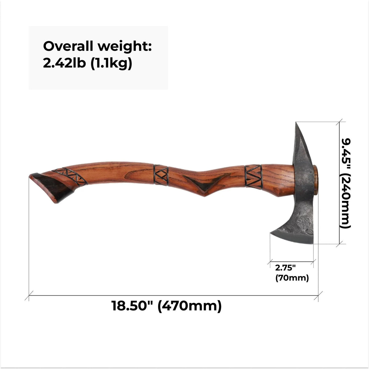 Indian Tomahawk Tribal Axe Custom Engraved: Functional Hatchet with Sheath
