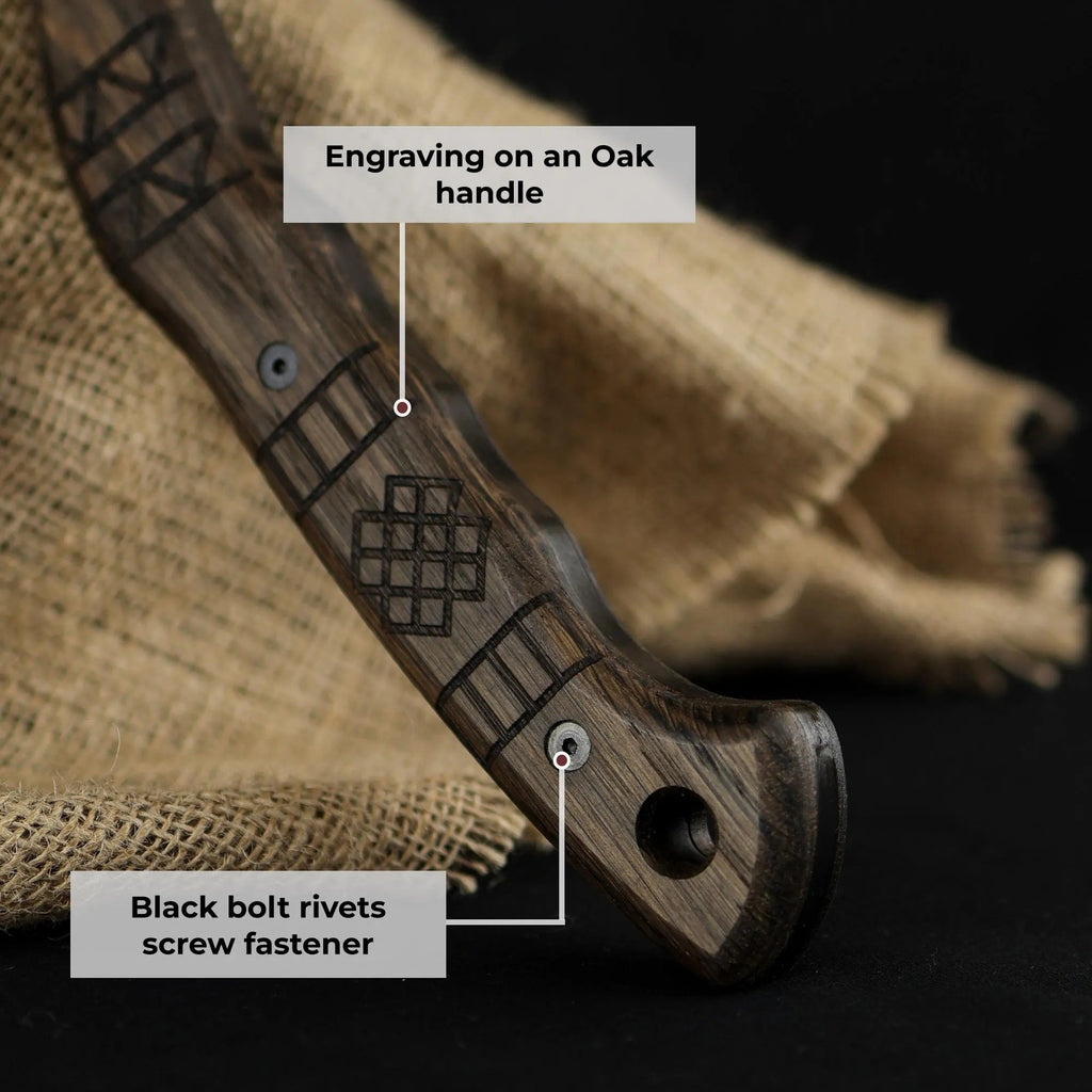 Forged Tomahawk Full Tang, Handmade Bushcraft Axe with Sheath, Functional Indian Engarved Tomahawk