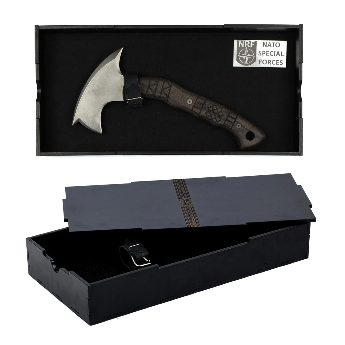 Forged Tomahawk Full Tang, Handmade Bushcraft Axe with Sheath, Functional Indian Engarved Tomahawk
